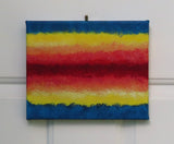Original Acrylic sponge painted abstract on 8x10" canvas colorful rainbow with secret messages revealed by UV flashlight