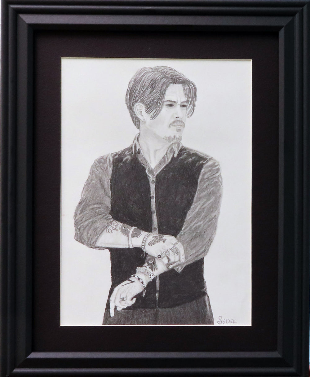 Johnny Depp Framed Drawing