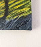 close-up of artist signature on High Speed Shadow painting