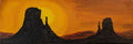 original oil painting, Mitten buttes, golden sunset, unframed