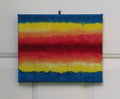 Original Acrylic sponge painted abstract on 8x10" canvas colorful rainbow with secret messages revealed by UV flashlight