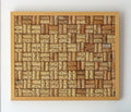 17x21" original wood framed corkboard, handmade with real wine corks, many from local Missouri wines. Blond wood, with a solid wood backboard. Sells with ideally sized pushpins.