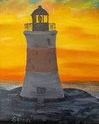 closeup of Erie Pierhead Lighthouse