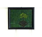 8x10" original acrylic painting, bonsai tree, on a tiny island, in the middle of a river, framed