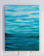 original oil painting of a sky disappearing into the ocean
