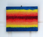 Original Acrylic sponge painted abstract on 8x10" canvas colorful rainbow with secret messages revealed by UV flashlight