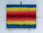 abstract acrylic sponge painting bright rainbow colors original specialty  piece with secret inspirational message revealed by uv light-included with purchase