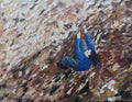 Original oil painting, impasto style, rock climber  on the rock wall, unframed