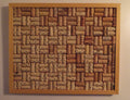 17x21" wood framed corkboard, handmade with real wine corks. Blond wood, with a solid wood backboard. Sells with ideally sized pushpins.