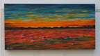 10x20" original oil painting of dolphin pod at sunset, deep cradle canvas, unframed
