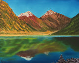 Lake Almaty Unframed Oil Painting