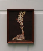 11x14" original oil painting, mother and baby giraffes, framed