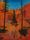 12x16" original oil painting featuring the bright colors of a Bryce Canyon trail